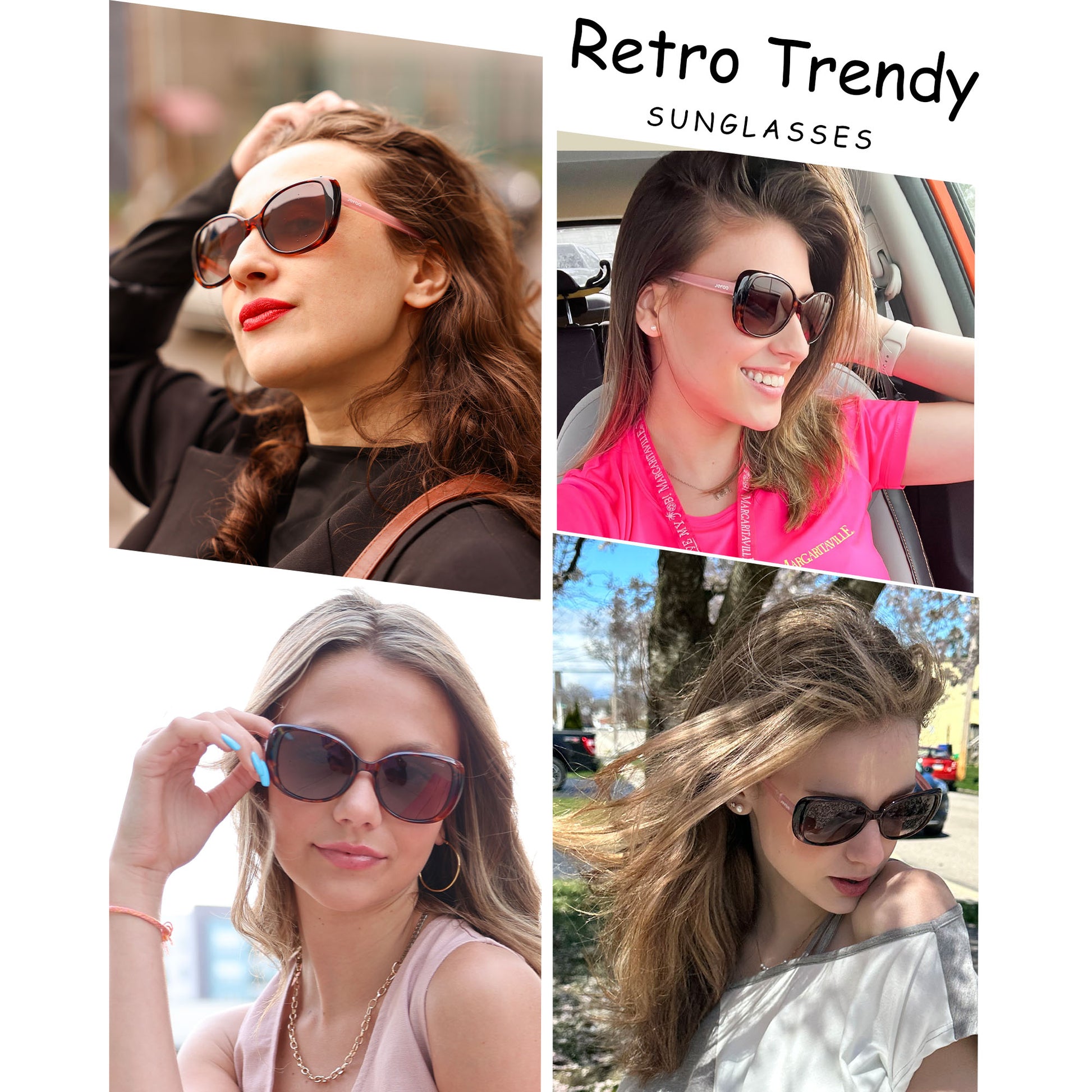 Polarized Sports Sunglasses Womens Trendy Classic Rectangle Pink