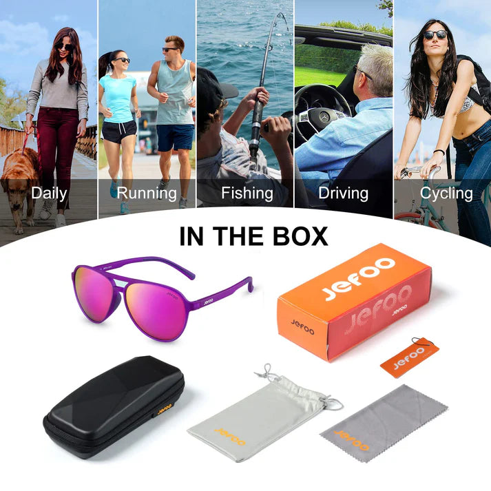 Wearing-Aviator-Sunglasses-for-Women-Purple-for-traveling