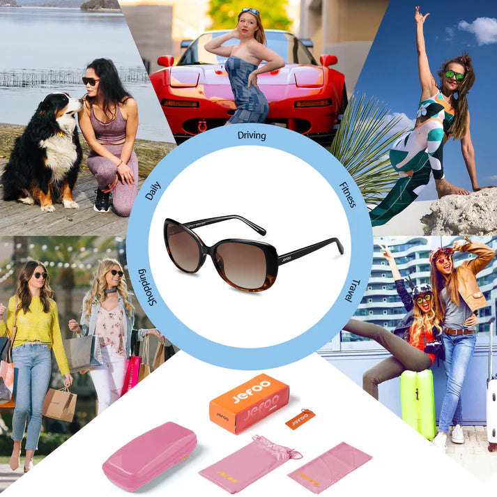 Wearing-Classic-Square-Sunglasses-Black-Coffee-JF179-for-Traveling