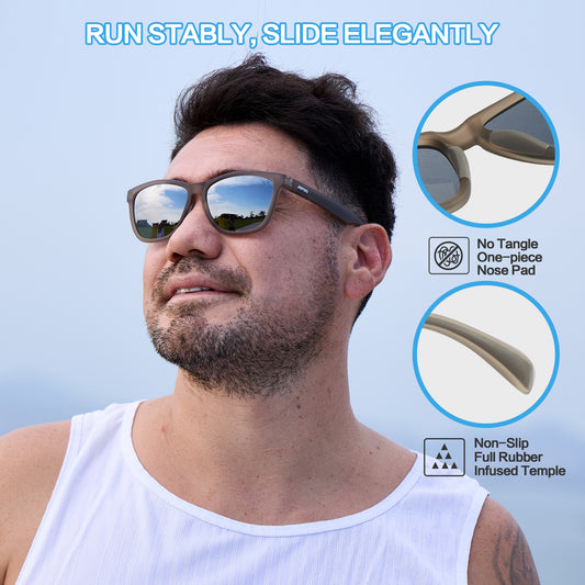Cool Running Square Sunglasses · Smoke Gray JF219