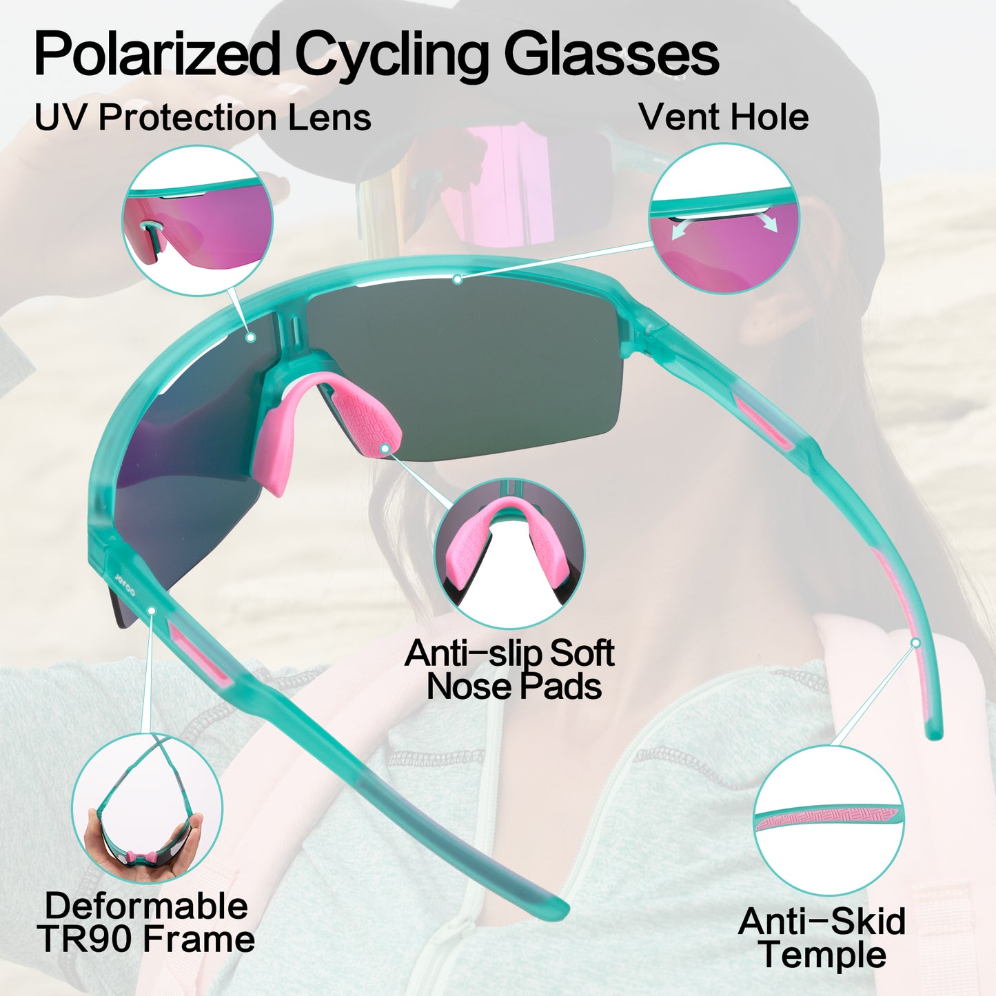 Hiking Polarized Wraparound Sunglasses · Tropical Summer JF329