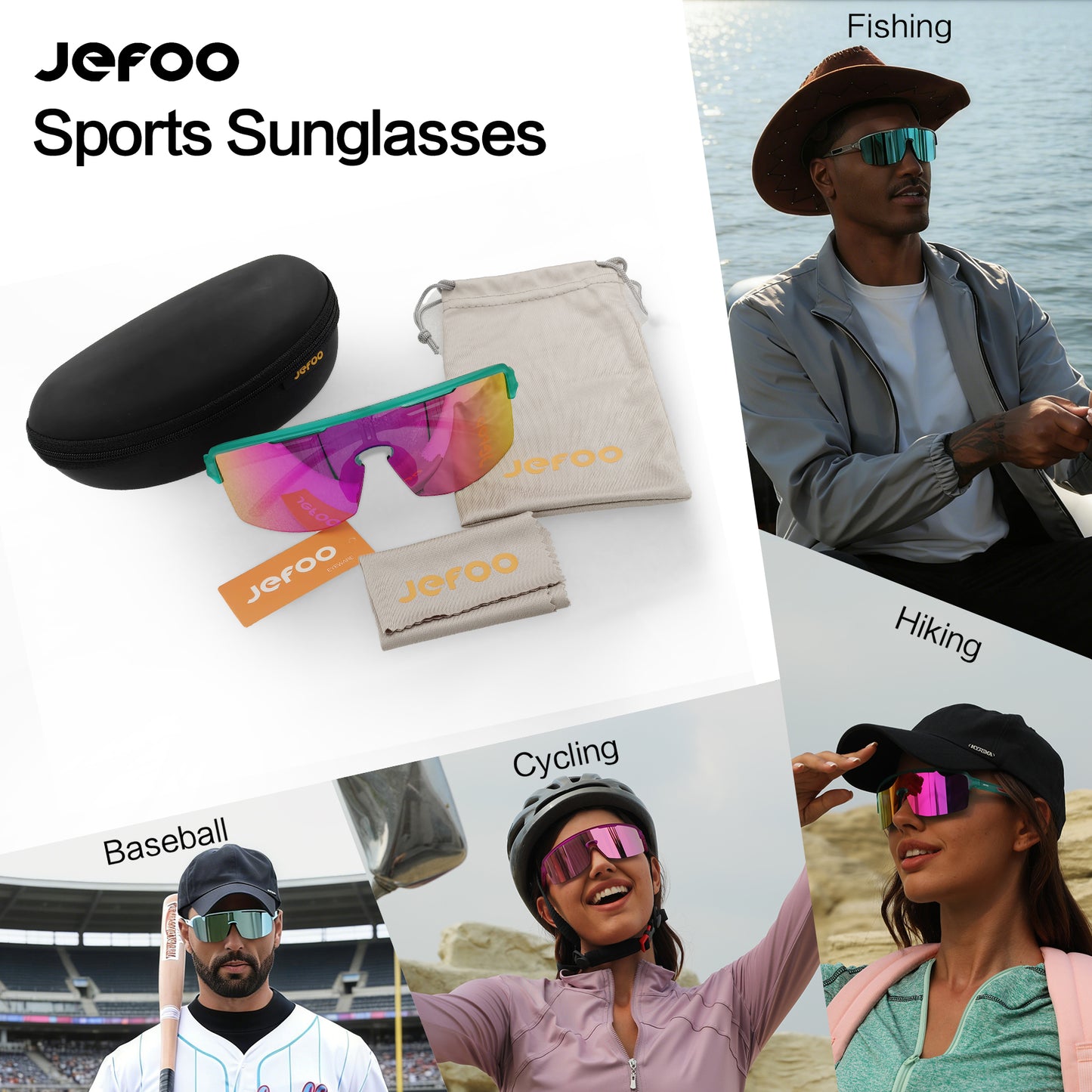 Hiking Polarized Wraparound Sunglasses · Tropical Summer JF329