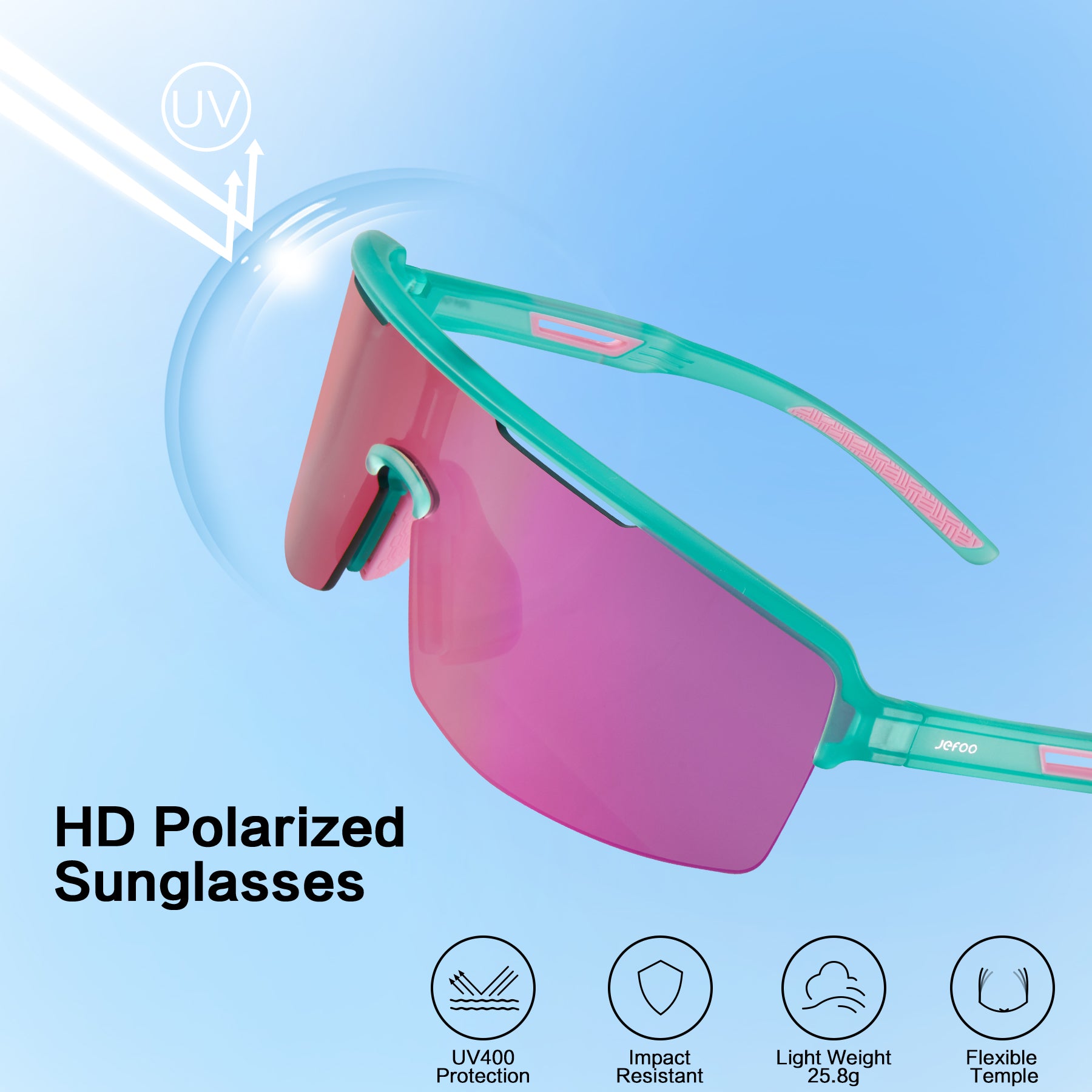 Hiking Polarized Wraparound Sunglasses · Tropical Summer JF329 – JEFOO